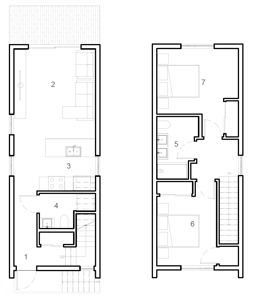 Modern two storey modular home Tofino floor plan